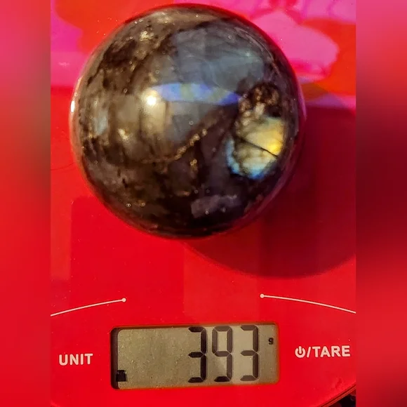 Blue Flash Labradorite Crystal Sphere - Picture 10 of 10